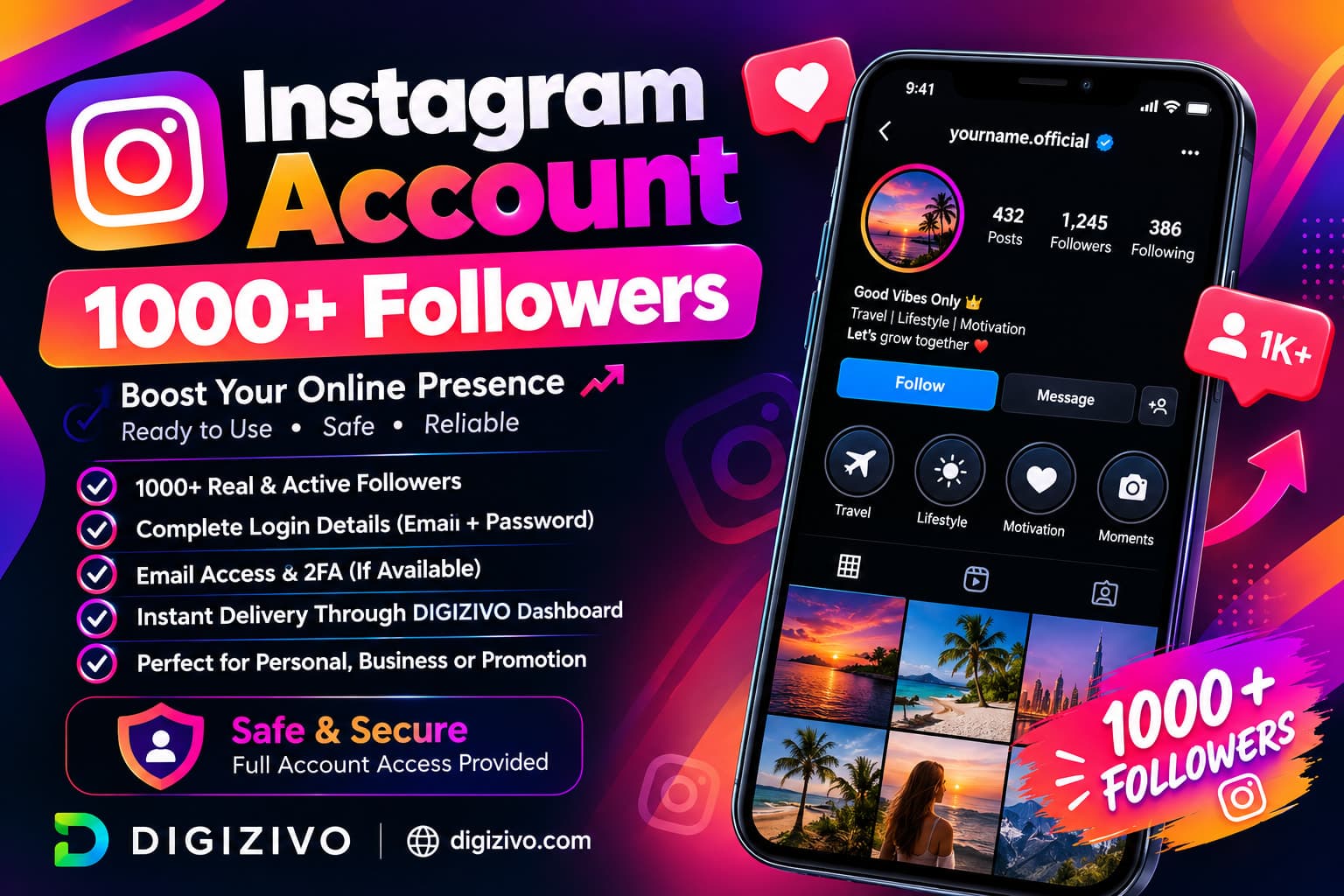 Instagram Account – 1000+ Followers