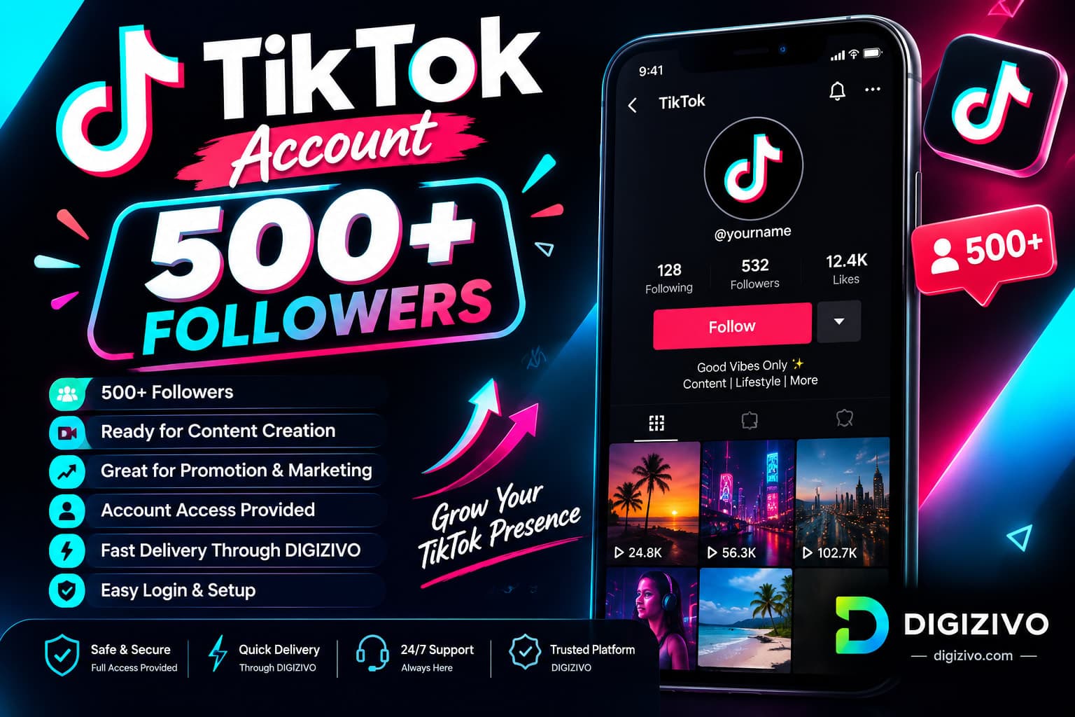 TikTok Account – 500+ Follower